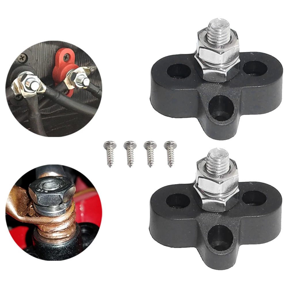 2PCS DC 48V Insulated Bus Bar Terminal Studs Heavy Duty DCM8 Single Positive Power Distribution Block For Truck RV Ship Boats |