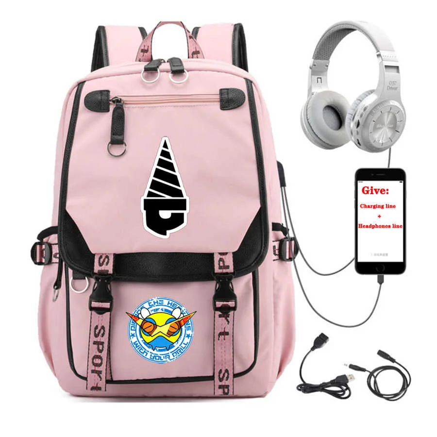 

USB Charging teenagers Laptop packsack anime Tengen Toppa backpack Women men Travel Backpack student School book Bag