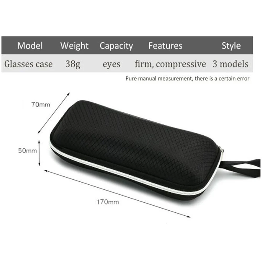 

Men Women Eyewear Case Glasses Sunglasses Box Hard Protector Travel Pack Pouch Glasses Case Black Portable Eyewear Accessories