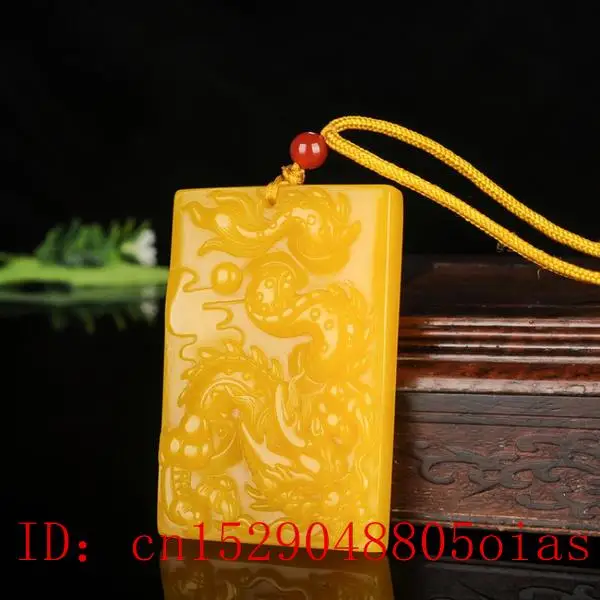 Натуральный желтый Нефритовый камень Hetian подвеска в виде дракона ювелирные