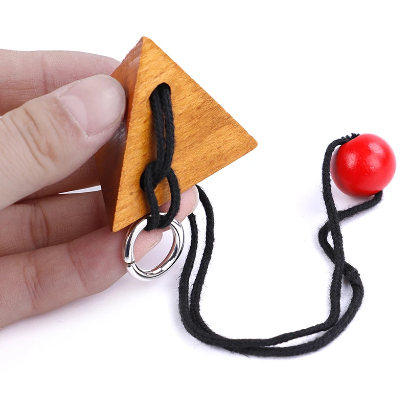 

1Pc Educational IQ Rope Wooden Puzzle Logic Brain Teaser String Puzzles Game for Adults Kids High Quality