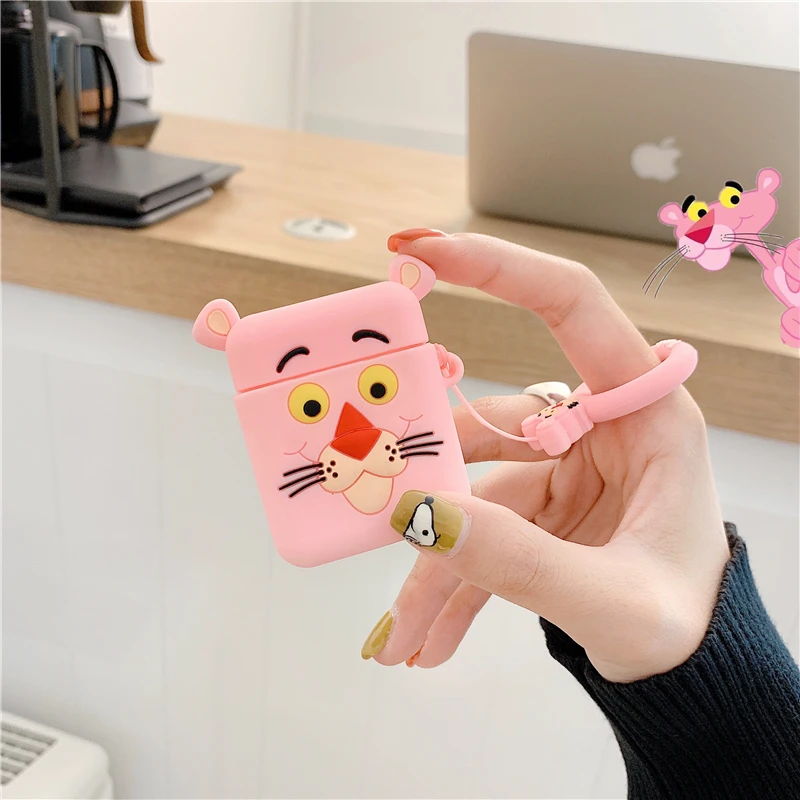Мягкий силиконовый чехол для Airpods, милый мультяшный чехол для Apple Air Pods, чехол для наушников, адаптер, беспроводной кейс для bluetooth-гарнитуры