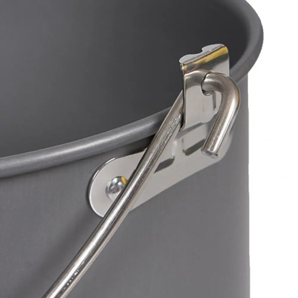 

Outdoor Picnic Walking Camping Aluminum Alloy Big Hanging Pot 6-8 People Set Pot Pan Kettle With Mesh Bag