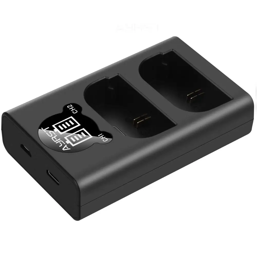 Двойное зарядное устройство со светодиодной подсветкой для камер Canon EOS R 90D 80D 70D 60D