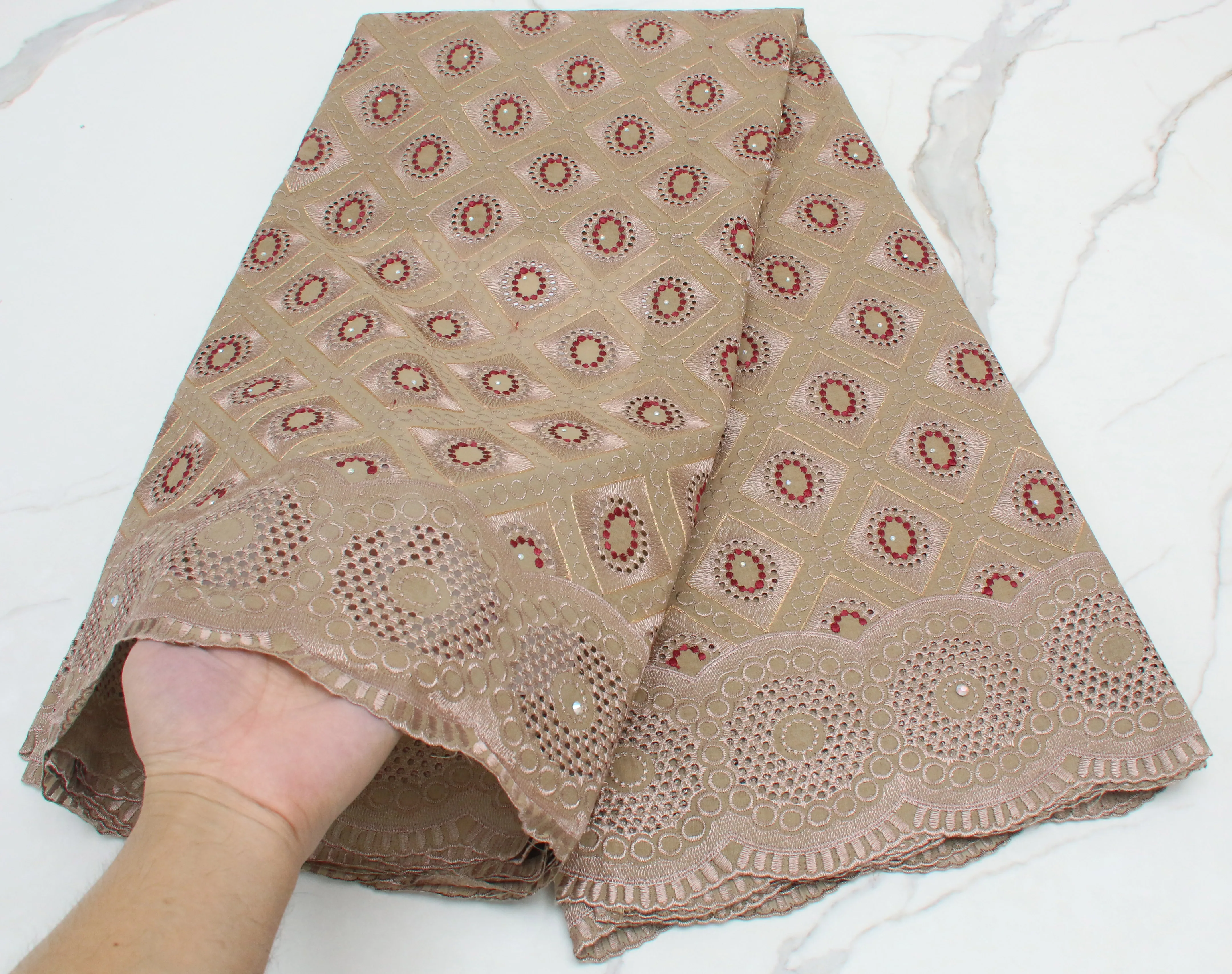 

Vintage New Arrival African Cotton lace Fabric for Party Wedding Bride 5yards Embroidery Lace Fabric Lady Dress Fabric
