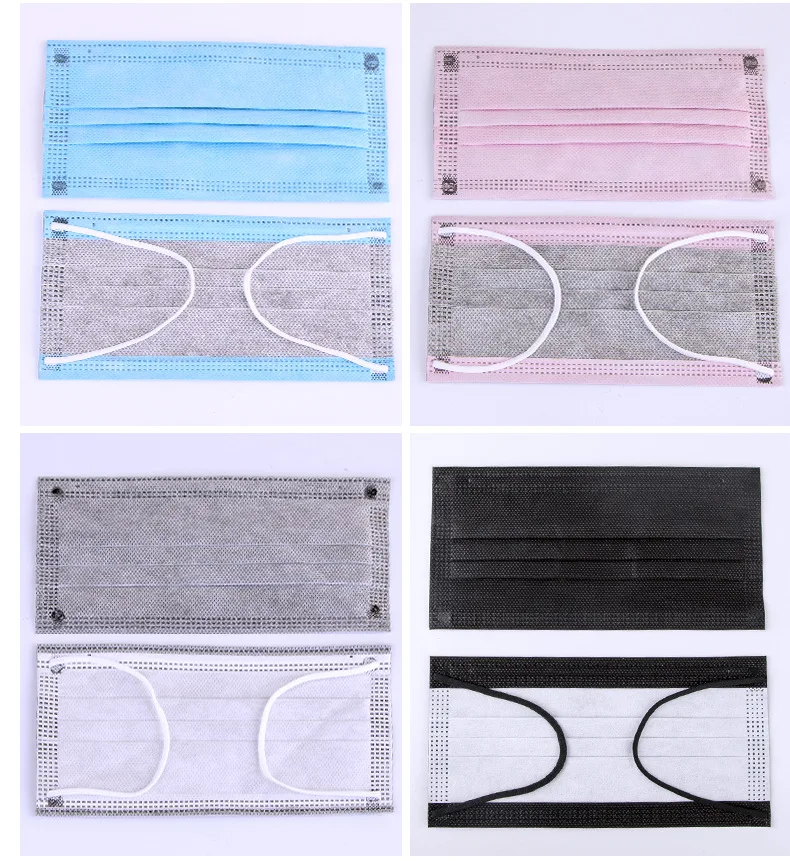 

50 Pieces 4-Layer Disposable Mask Individual Package Activated Carbon Non-Woven Dust Masks Civilian Household Ear Hook Masks