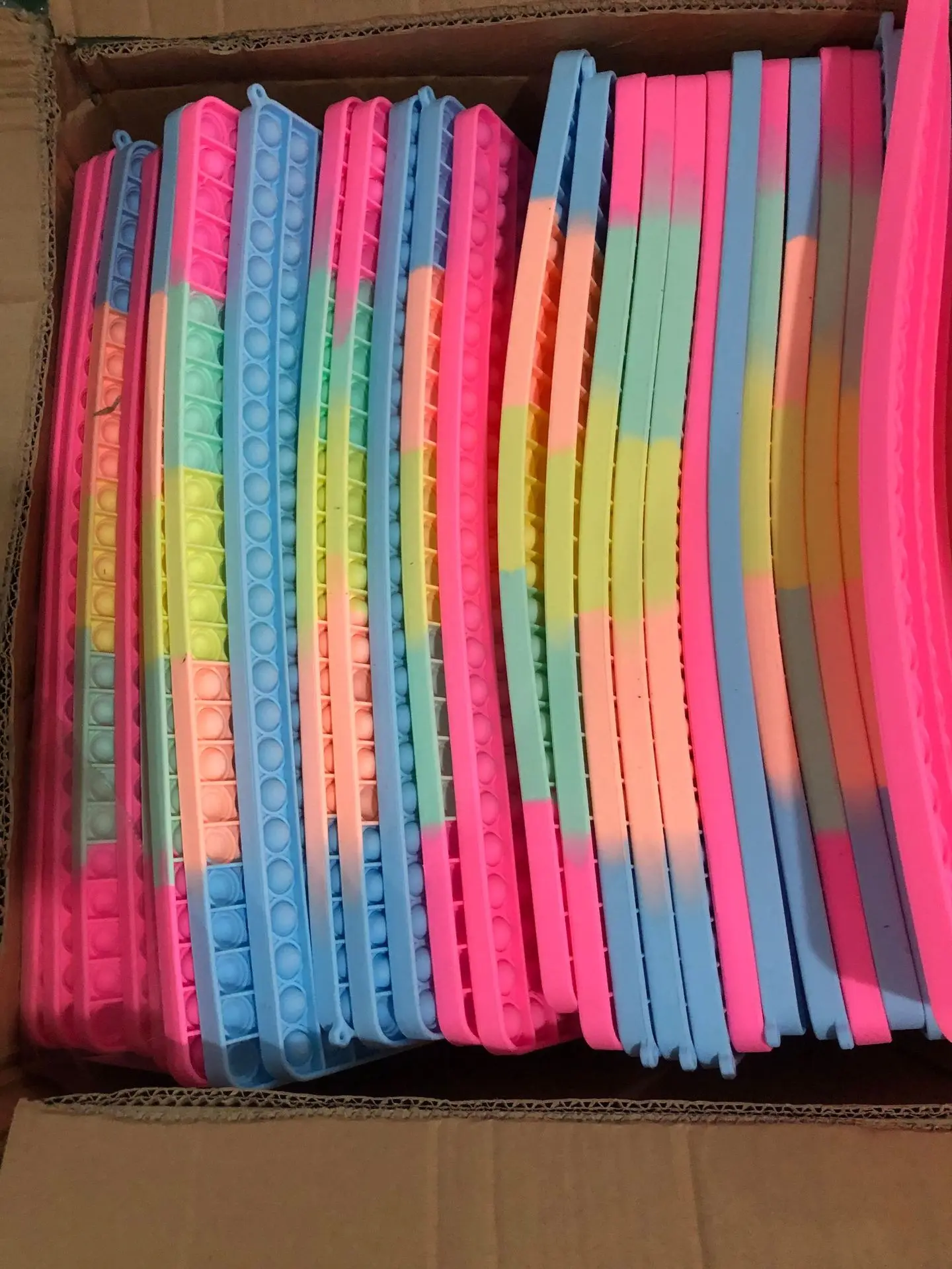 

500x500cm desktop puzzle silicone Pop decompression toys macaron square children's puzzle toys Figet