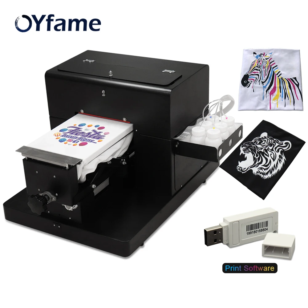 Планшетный принтер OYfame 2021A4 DTG для рубашек футболок темсветильник ый цвет