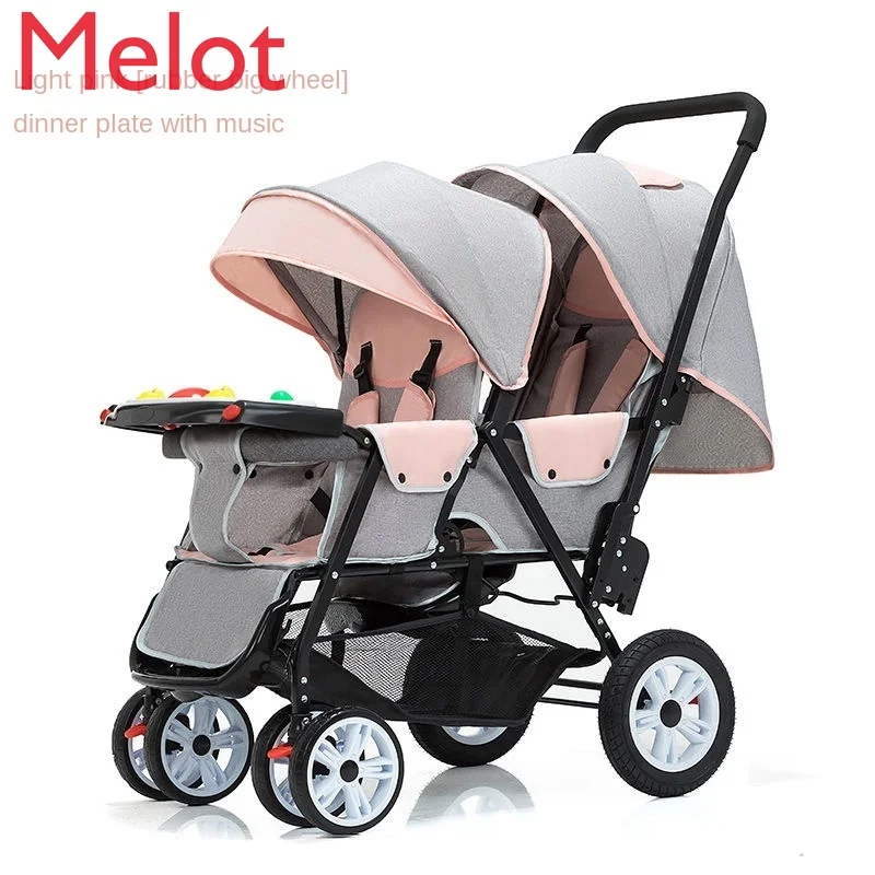 

Twin Baby Stroller Front and Rear Seat Two-Child Double Folding Baby Carriage