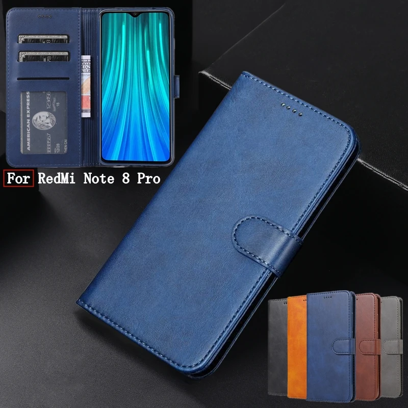 Чехол Etui для Xiaomi Redmi Note 8 Pro Роскошный чехол с магнитной застежкой винтажный