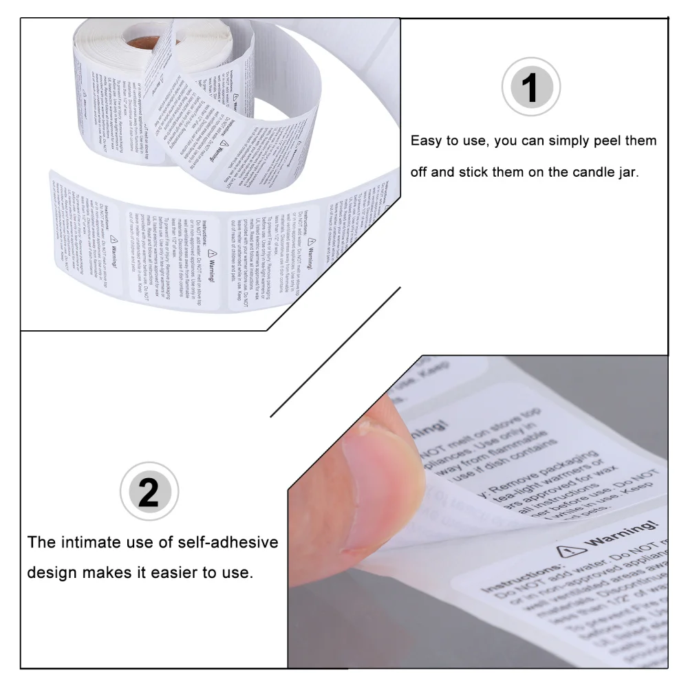 

1 Roll Candle Warning Labels Wax Melting Safety Decal Sticker for Candle Making