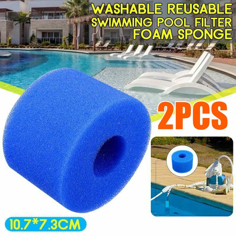 

2pcs 10.8*7.3 Cm Filter Sponge Foam Blue Reusable Paper Box Replacement For Intex Bubble &Jetted Pure-spas Swimming Pool Access