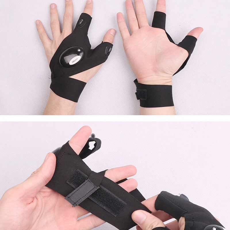 Перчатки рыболовные без пальцев водонепроницаемые со светодиодный Ной