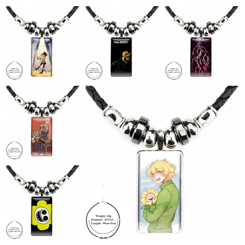 Flowey Undertale сексуальное модное ожерелье из кабошона черного гематита с женской