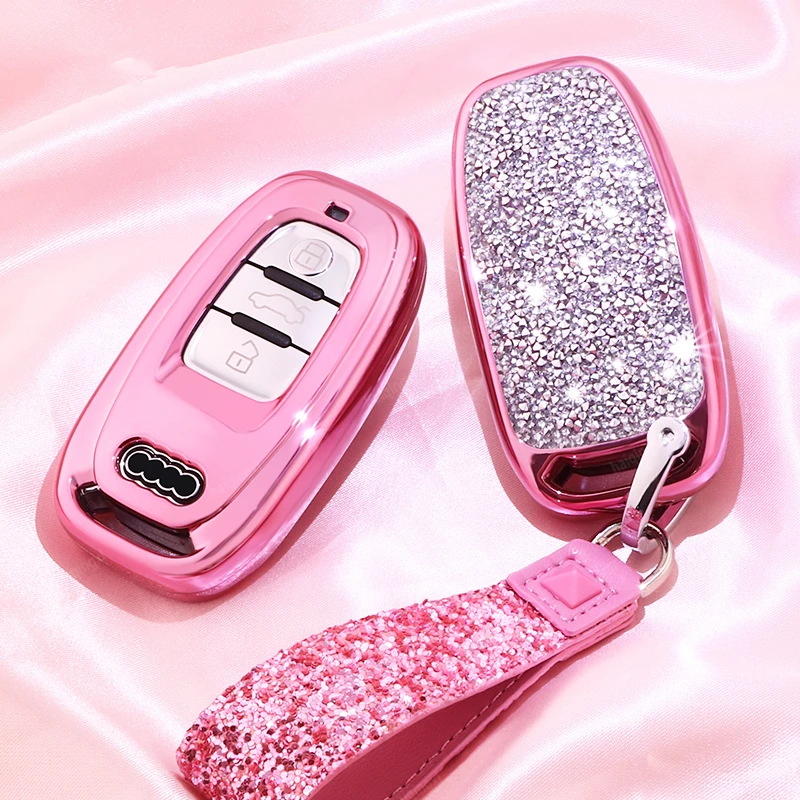 

Diamond Key Case for Women Audi Car Accessories Bling Girls Diamond Key chians car accessories