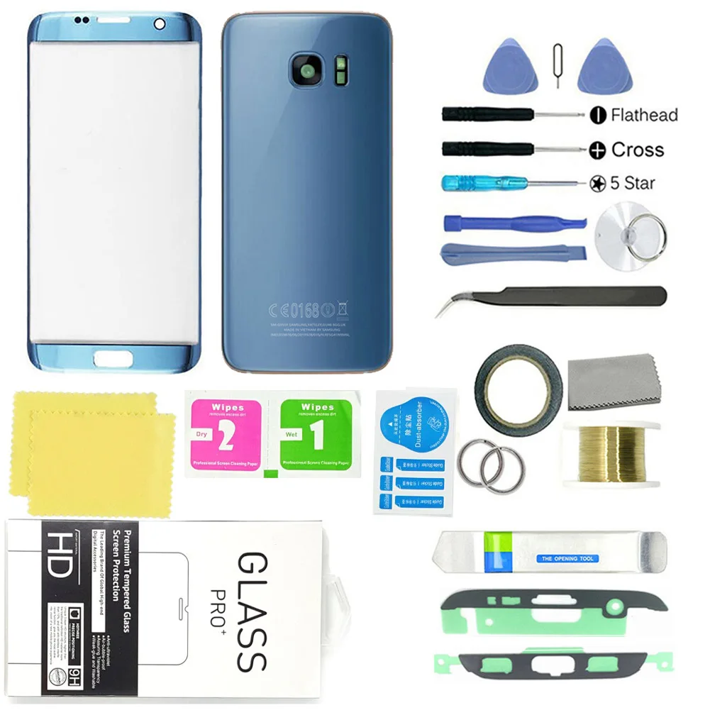phone outer glass touch screen mobile phone back cover repair parts with replacement tool kit for samsung galaxy s7 edge free global shipping