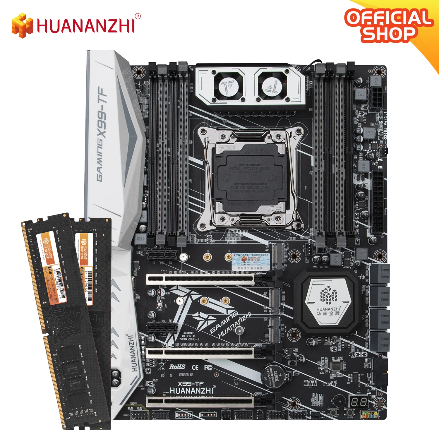 Kaufen HUANANZHI X99 TF X99 Motherboard Mit 2*8G DDR4 NON-ECC Combo Kit Set Unterstützung Intel XEON E5 V3 V4 CPU NVME SATA 3,0 USB