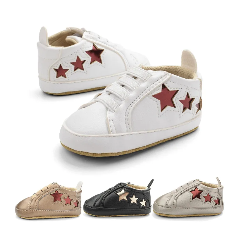 Обувь для маленьких девочек Мягкая обувь из искусственной кожи с пятиконечной