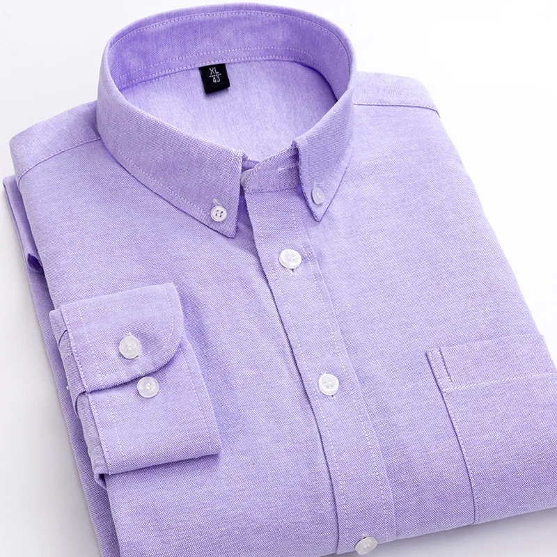 

2020 Brand clothing Male High quality pure cotton long sleeve shirts/Men slim fit Business lapel casual shirt size S-5XL