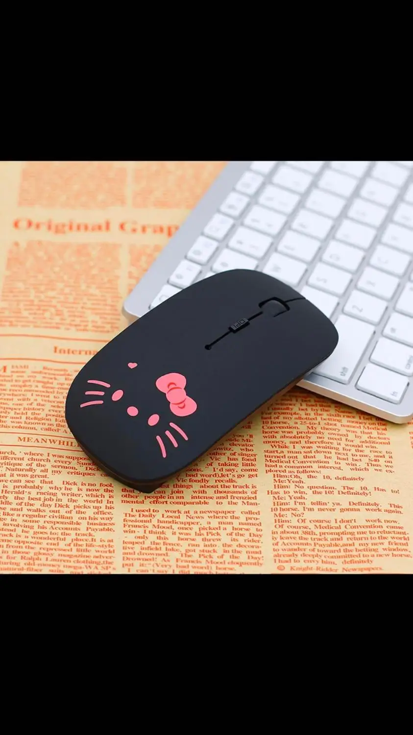 wireless cartoon mouse cute ultra thin computer mice 1600dpi usb optical gaming mause for pc laptop kids girl gift free global shipping