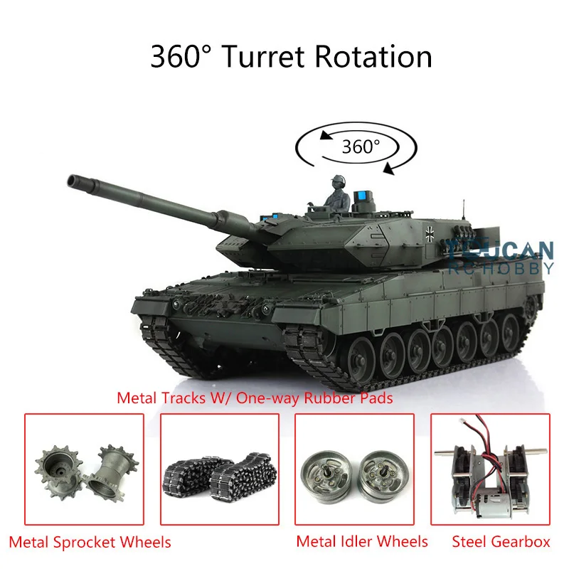 

1/16 HENG LONG 7,0 Leopard2A6 RC Tank 3889 W/ 360 металлическая револьверная дорога