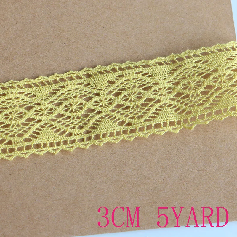 (5 ярдов/рулон) Белый Бежевый хлопок вышитый кружевной ленты сетки ткань отделка