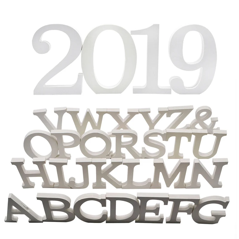 Толстая деревянная белая наклейка на стену с алфавитом 3D деревянный номер DIY