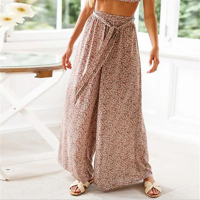 2019 Boho Women Baggy Harem Pants Hippie Wide Leg Gypsy Palazzo High Waist Loose Trousers Flared Bell Bottoms Hot Sale | Женская одежда