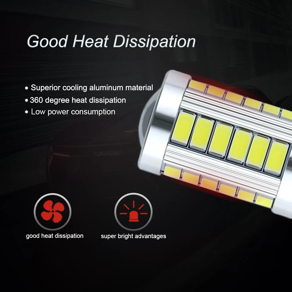 Сигнальная лампа ANMINGPU 2 шт. W21/5 Вт T20 светодиодная 33SMD 5730 чипов 7440 W21W WY21W 7443 Canbus