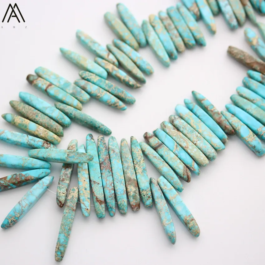 Природные морские осадки Jaspers Stick Point Loose Beads Cut Slice Emperor подвесные бусины для женщин