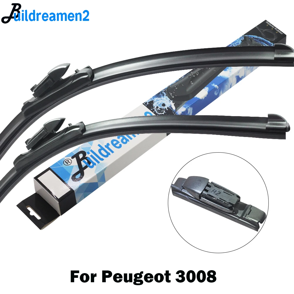 Щетка стеклоочистителя Buildreamen2 резиновая щетка для 2009-2018 Peugeot 3008 подходит кнопок |
