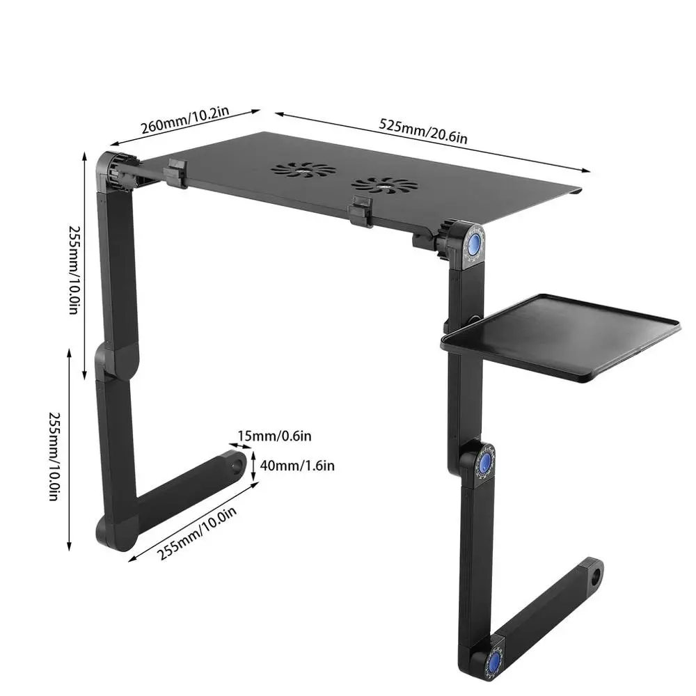 Laptop Table Stand With Adjustable Folding Ergonomic Design Notebook Desk For Ultrabook Netbook Or Tablet Mouse Pad |