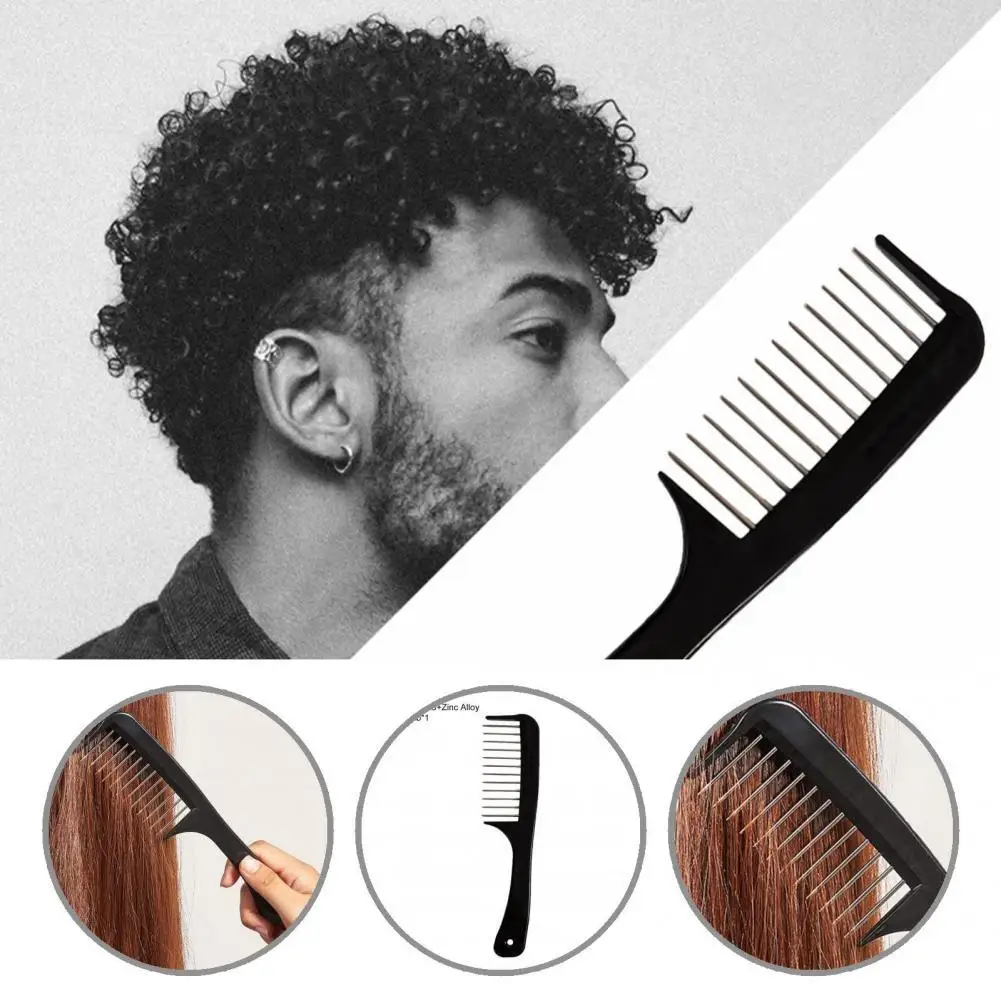 

Lightweight Exquisite Black Wide Teeth Solid Hair Comb Round Edge Hair Brush Wear-Resistant for Salon