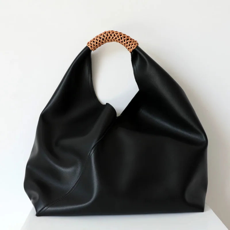 Сумки из воловьей кожи модные Универсальные минималистичные сшитые тканые сумки