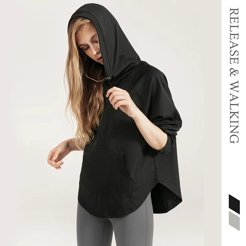 R&ampW Hooded Sweater Women Men Sports T-shirt Long Sleeve Ups for Yoga Running Dancing Training Pocket Brand Design Dance Shirts | Спорт и