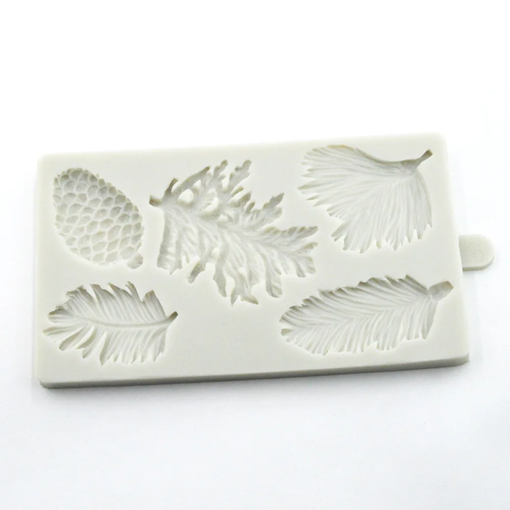 Новая Рождественская елка лист кедра конус сосны помадка торт силиконовая форма