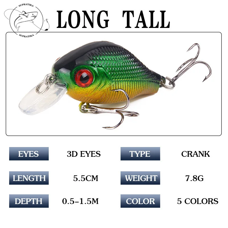 

1 шт. 5,5 см/7,8 г приманки в виде гольяна для морской рыбалки, медленно Тонущая приманка, искусственный кренкбейт, жесткие приманки, воблеры с 2 ...