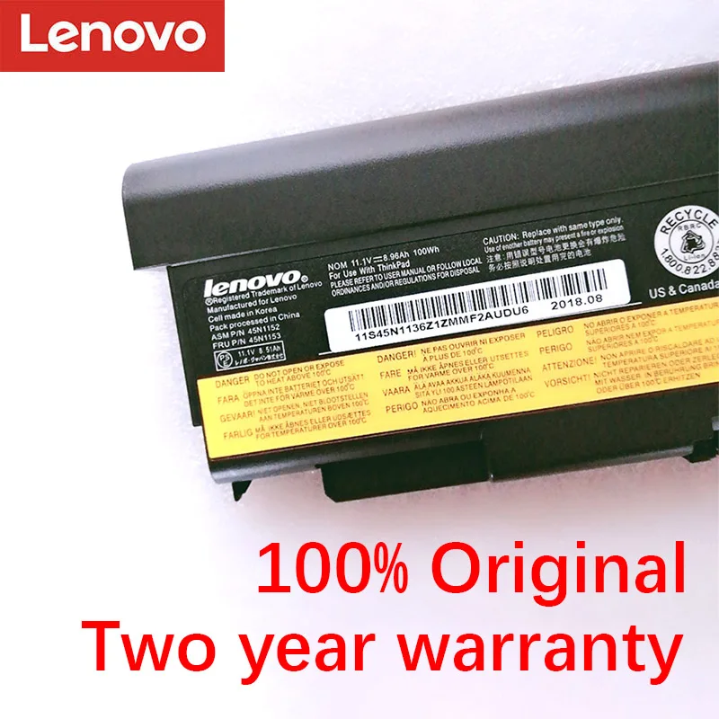 Оригинальный аккумулятор Lenovo для Thinkpad T440p T540P 45N1152 45N1153 W540 45N1145 45N1147 45N1149 45N1151 L440