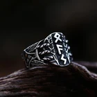 Кольцо мужское из нержавеющей стали с буквами викингов в скандинавском ретро-стиле