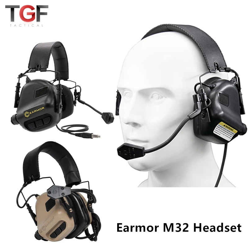 Earmor Airsoft Тактические спортивные наушники военные авиационные коммуникационные