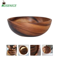 household fruit bowl natural wooden bowl salad bowl for kitchen home restaurant food container wooden utensilsnote the size