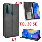 Кожаный чехол-кошелек для TCL 20 SE A3 A3X, магнитный чехол-книжка с подставкой и защитной крышкой для карт