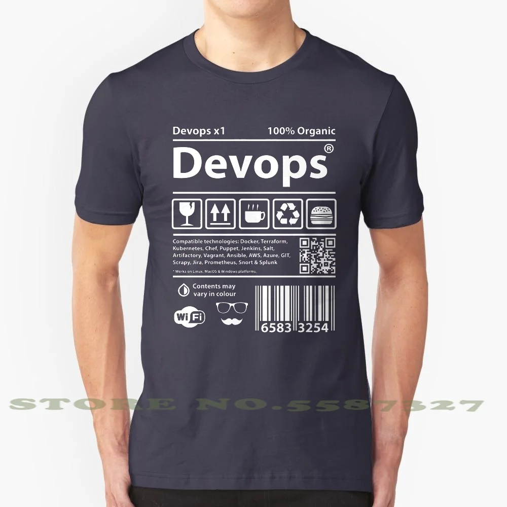 Devops код штрих-кода 100% хлопок футболка стек переполнение котировки программатор