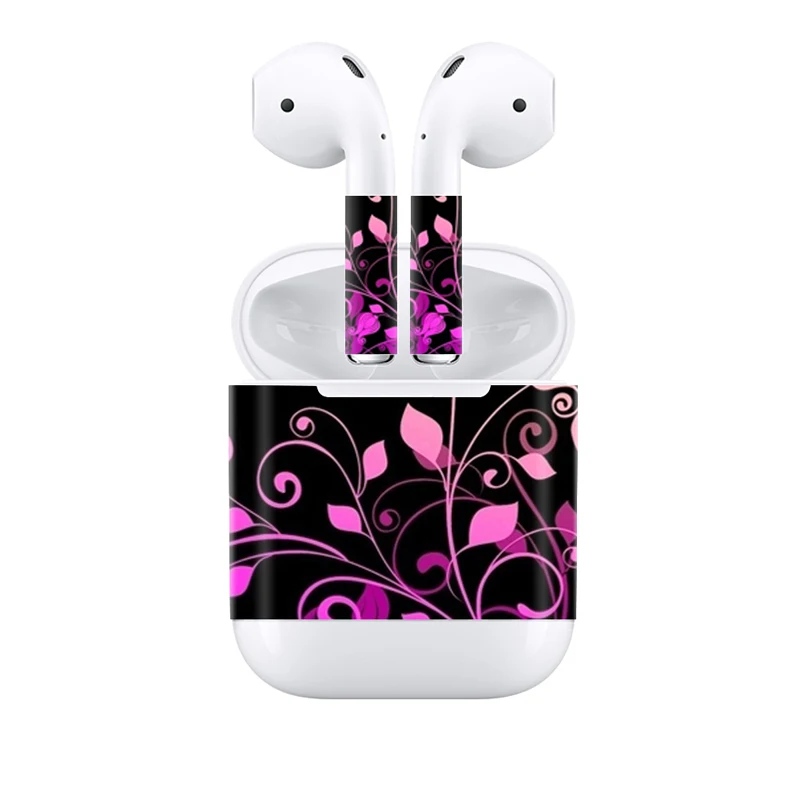 2 шт./лот цветочный дизайн для AirPods наклейка съемный клей декоративная кожи airpods