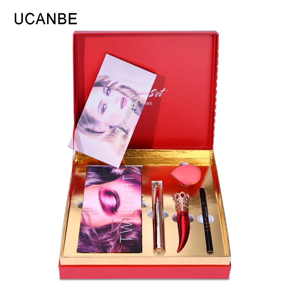 Палитра теней для век 6 шт./кор. UCANBE Fiesta Set 2 палитра 1 помада Тушь ресниц Подводка