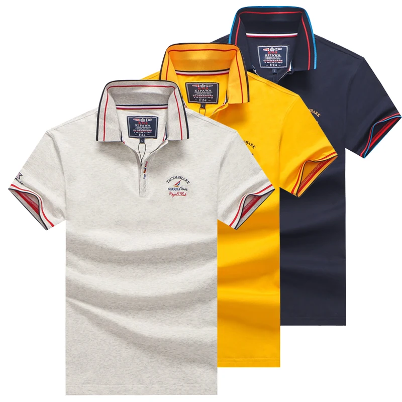 

2020 Summer Casual Men's t-shirts short sleeve 95% Cotton Shirts Brand Tace & Shark t shirt homme Shark Embroidery men clothing