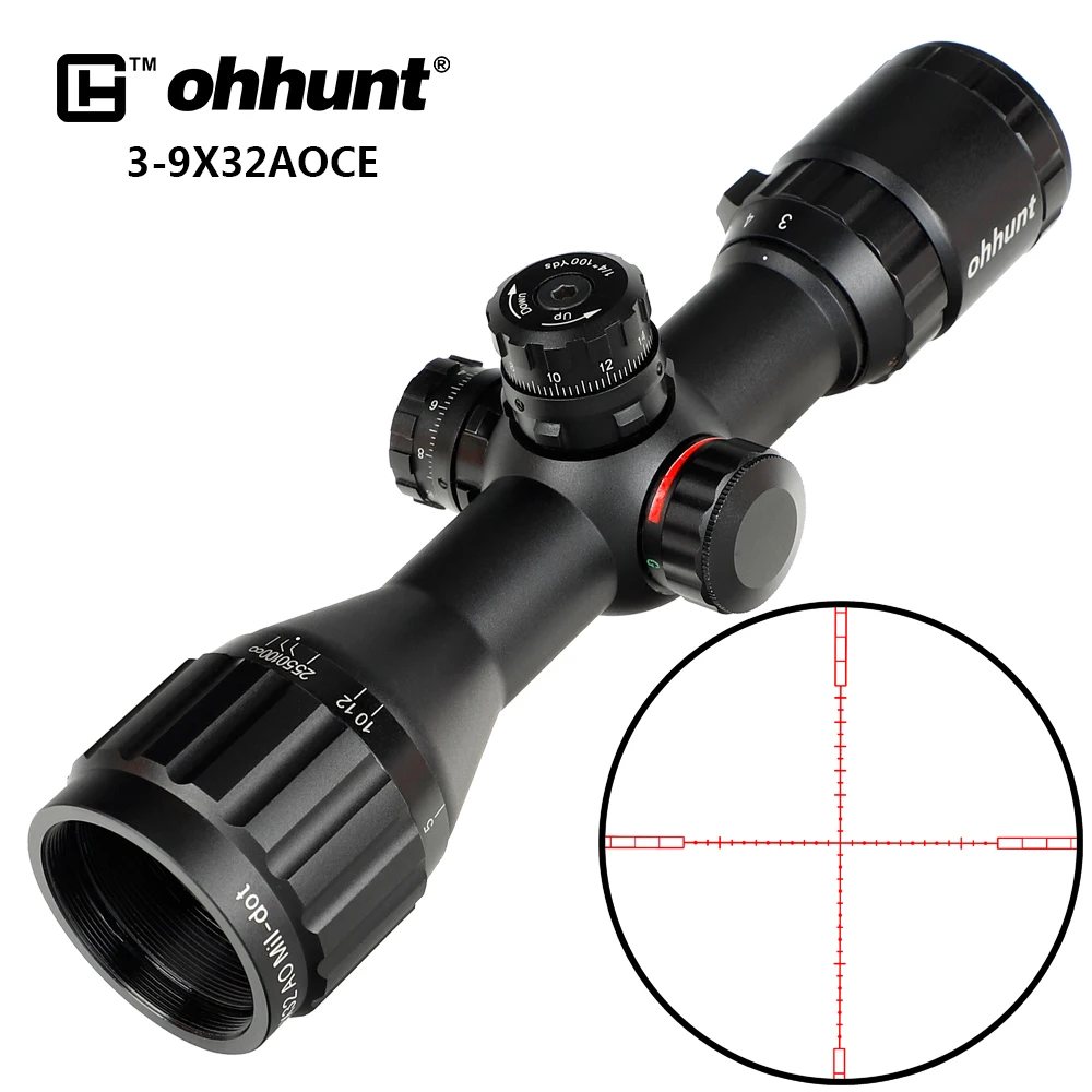 Ohhunt охотничья оптика 3-9x32 AO Compact 1/2 половина Mil точка сетка оптические прицелы башенки Блокировка с солнцезащитным козырьком тактический прицел