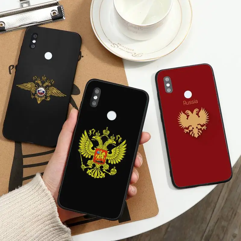 

Russia National flag Emblem Phone Case For Xiaomi Redmi note 7 8 9 t max3 s 10 pro lite coque funda shell cover