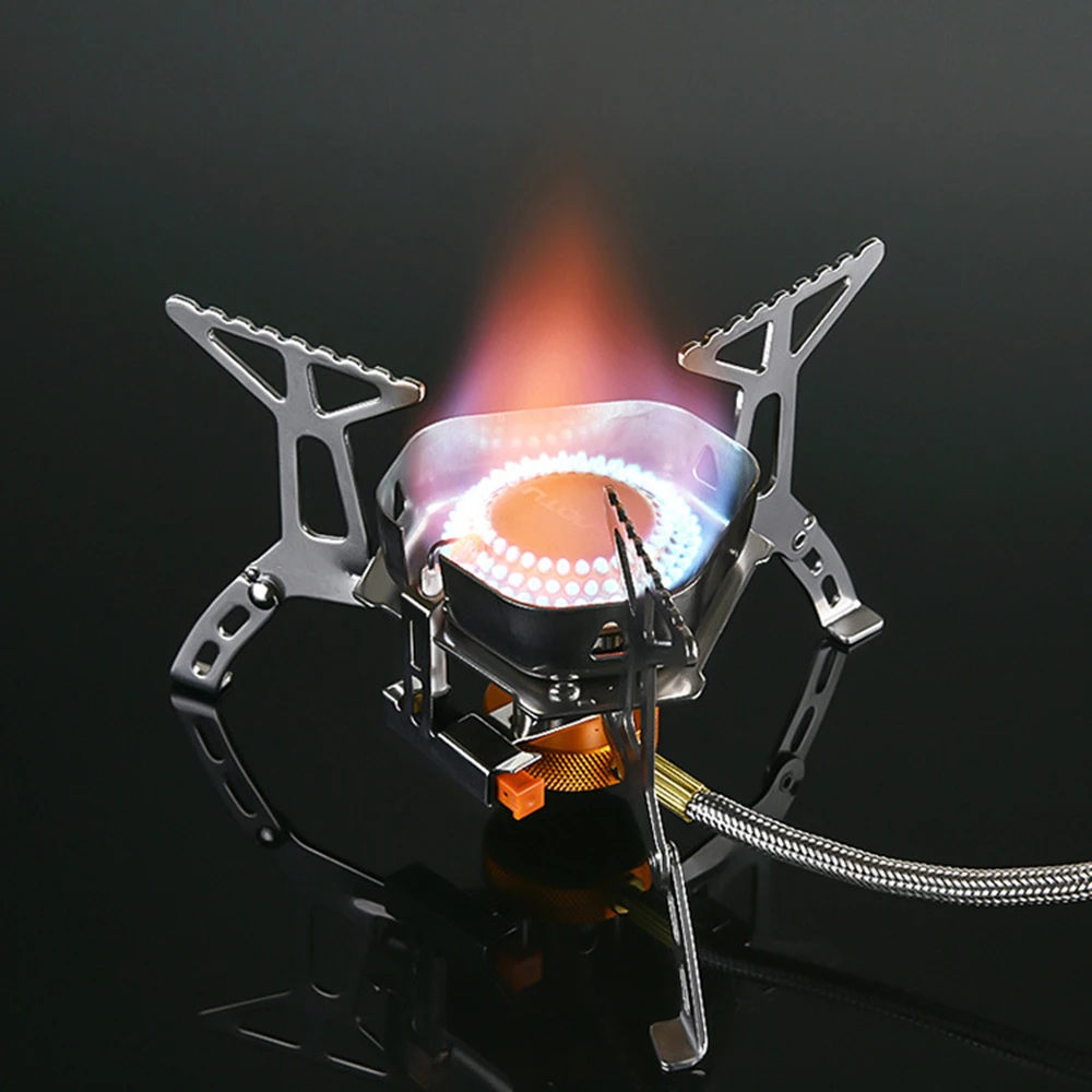 Туристическая горелка портативная газовая плита с пьезозажиганием складная