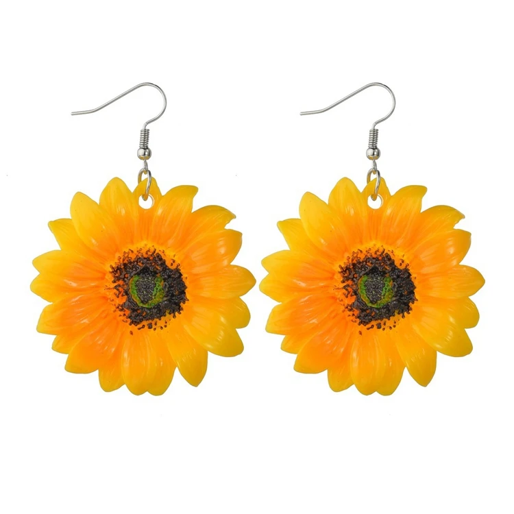 2019 новые корейские Винтажные серьги в форме подсолнечника большие висячие для
